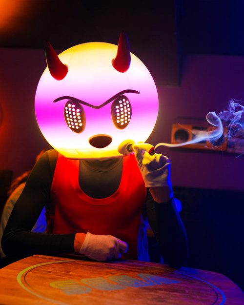 Custom LED light up Mean Morris Helmet 